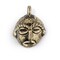 The Bead Chest Round African Brass Mask Pendant (21x27mm): Genuine West African Mask Design for DIY Jewelry & Necklaces